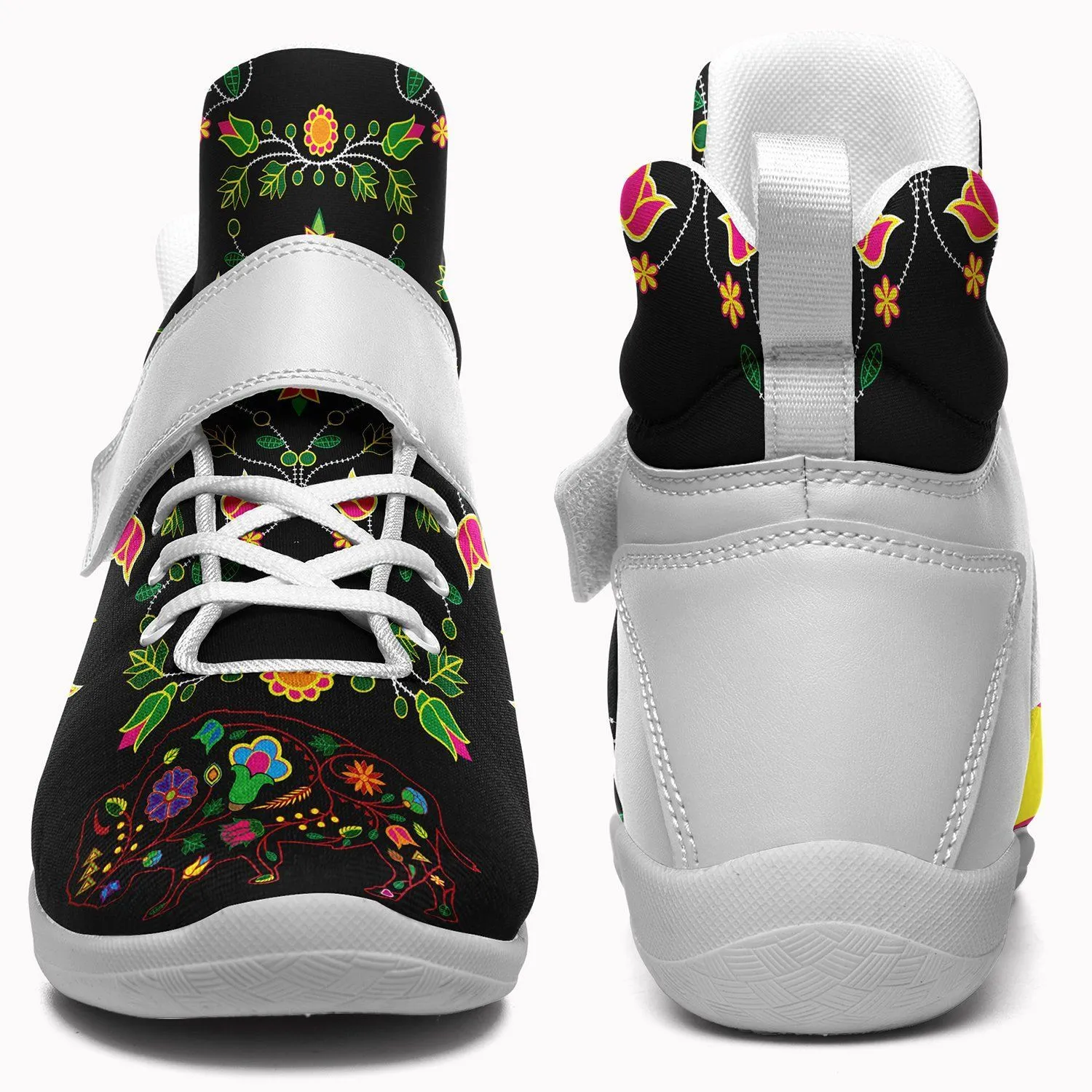 Floral Buffalo Ipottaa Basketball / Sport High Top Shoes - White Sole