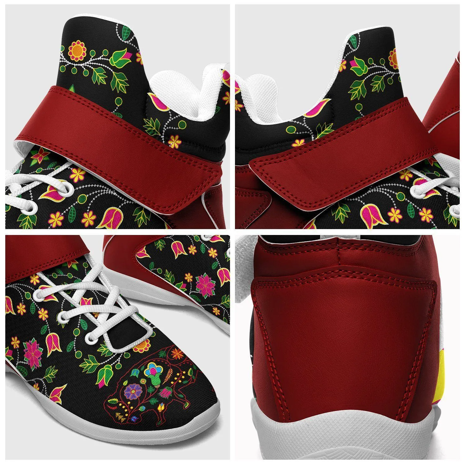 Floral Buffalo Ipottaa Basketball / Sport High Top Shoes - White Sole