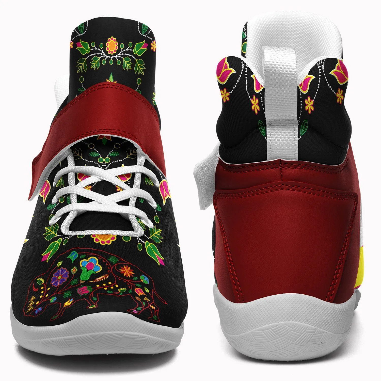 Floral Buffalo Ipottaa Basketball / Sport High Top Shoes - White Sole