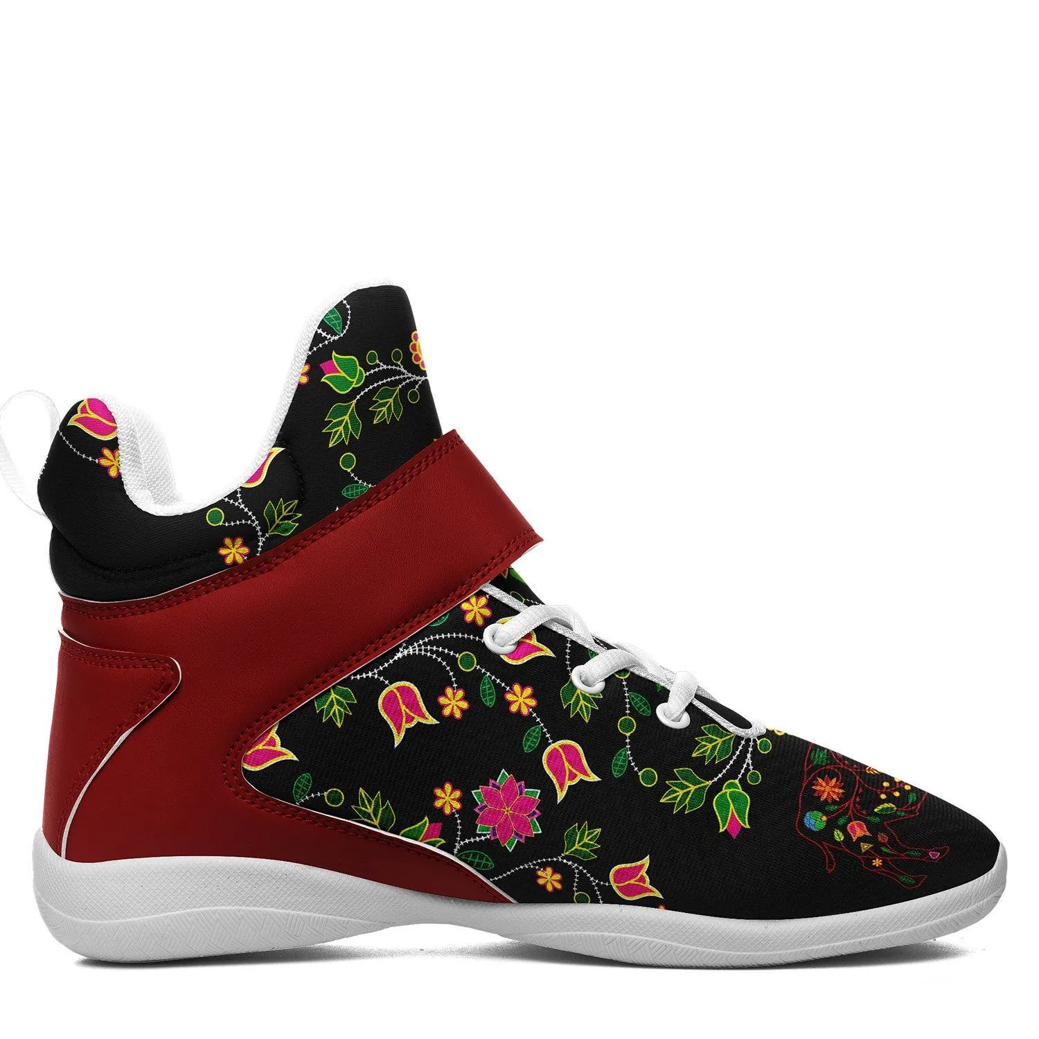 Floral Buffalo Ipottaa Basketball / Sport High Top Shoes - White Sole