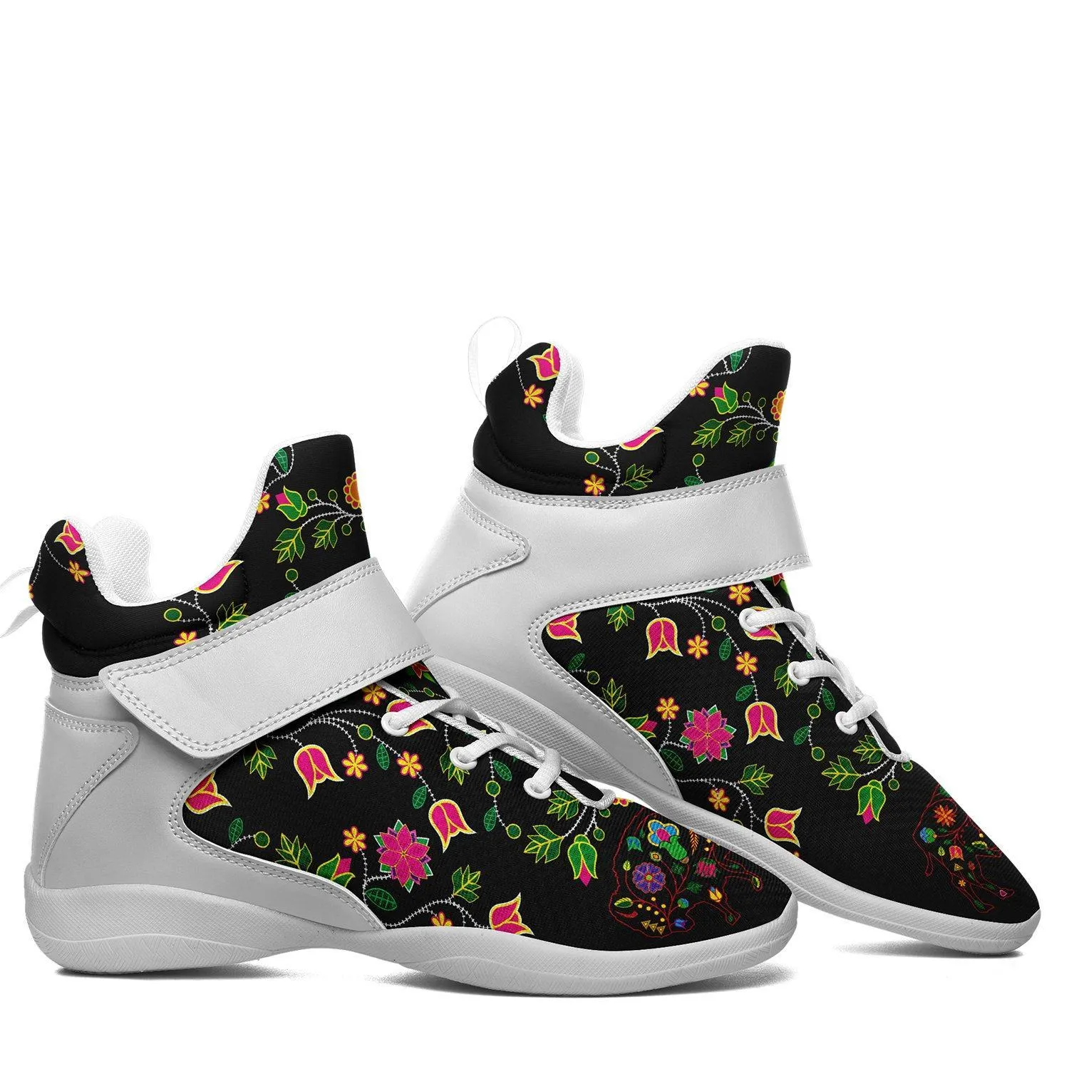 Floral Buffalo Ipottaa Basketball / Sport High Top Shoes - White Sole