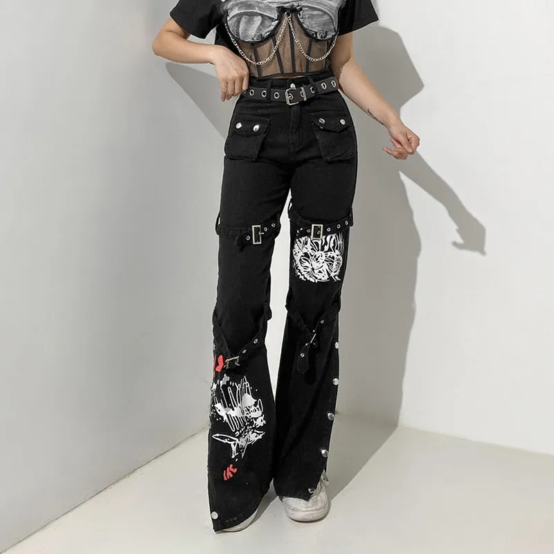 Funki Buys | Pants | Women's Gothic Harajuku Streetwear Pants