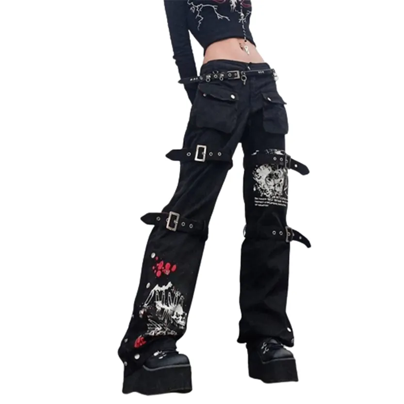 Funki Buys | Pants | Women's Gothic Harajuku Streetwear Pants