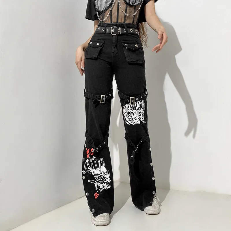 Funki Buys | Pants | Women's Gothic Harajuku Streetwear Pants