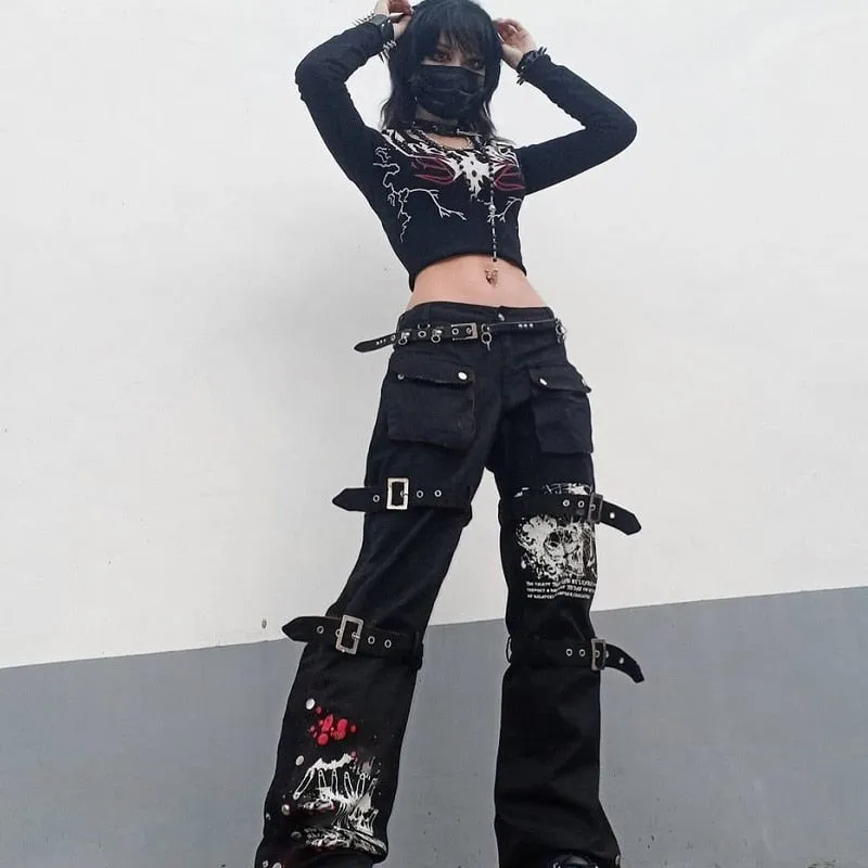 Funki Buys | Pants | Women's Gothic Harajuku Streetwear Pants