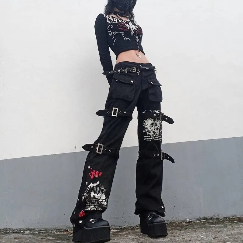 Funki Buys | Pants | Women's Gothic Harajuku Streetwear Pants