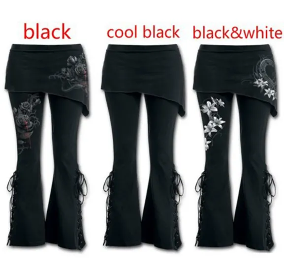 Funki Buys | Pants | Women's Gothic Lace Up Bandage Leggins