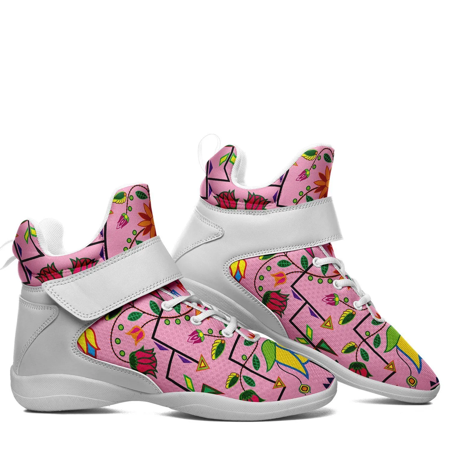 Geometric Floral Summer Sunset Kid's Ipottaa Basketball / Sport High Top Shoes