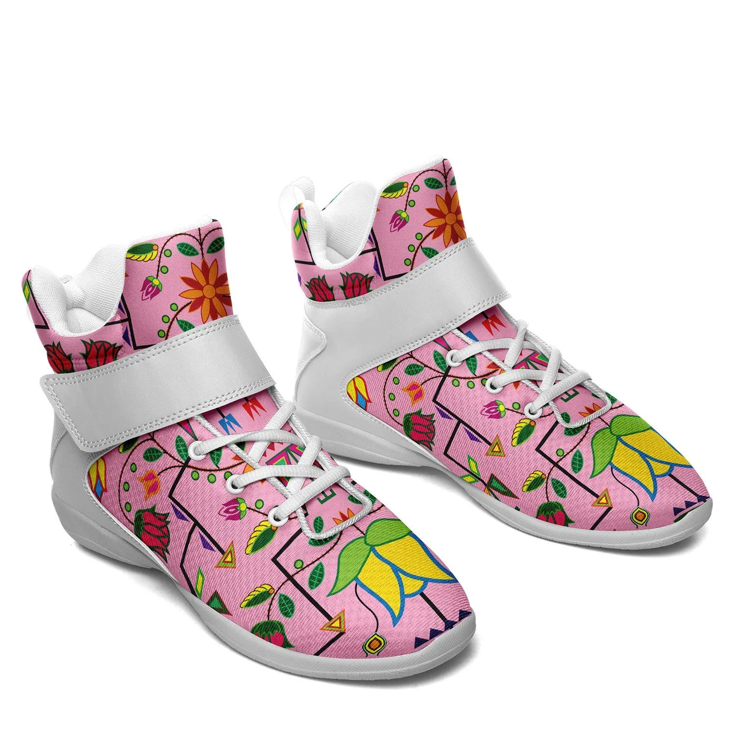 Geometric Floral Summer Sunset Kid's Ipottaa Basketball / Sport High Top Shoes