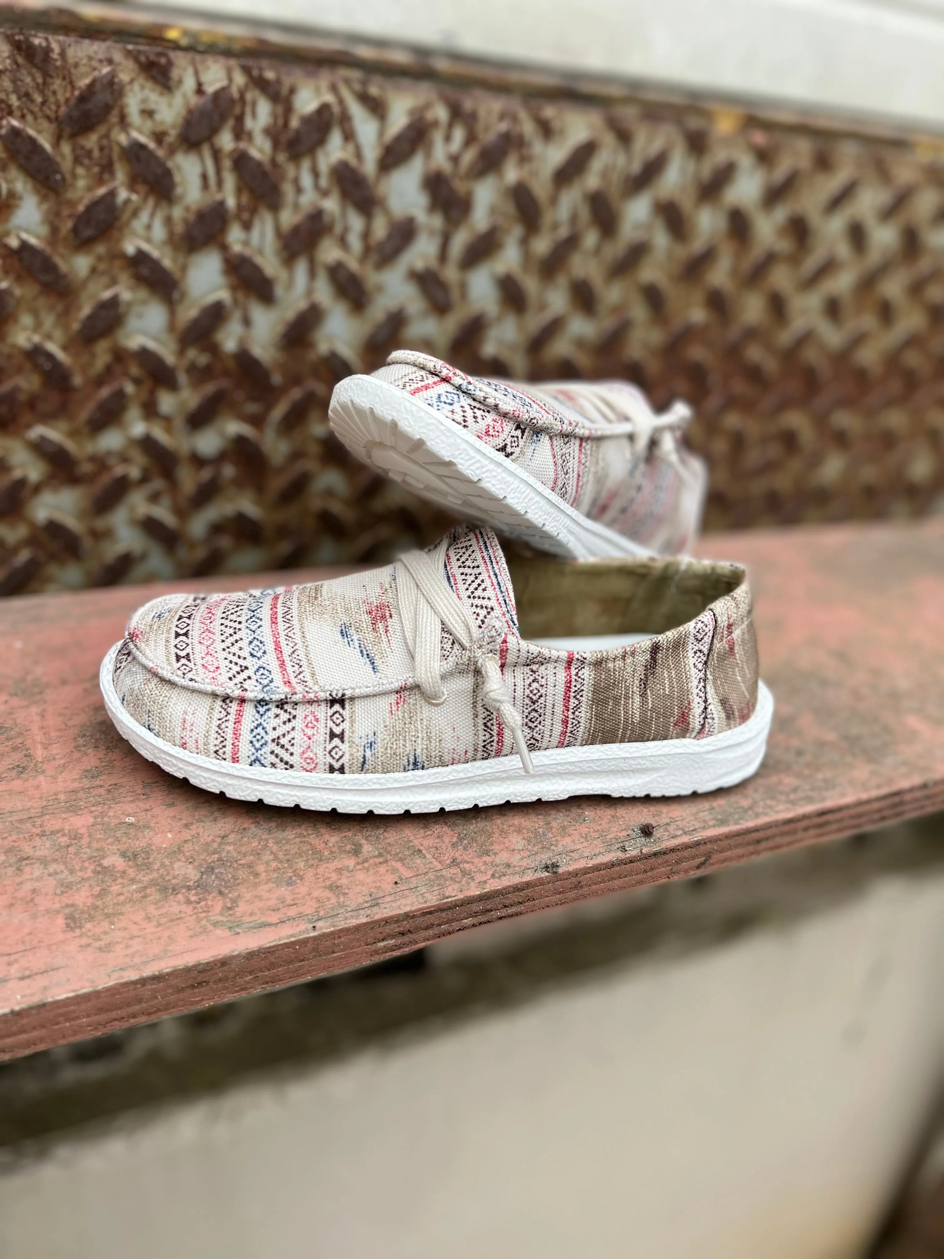 Hip Aztec Slip Ons (Beige)