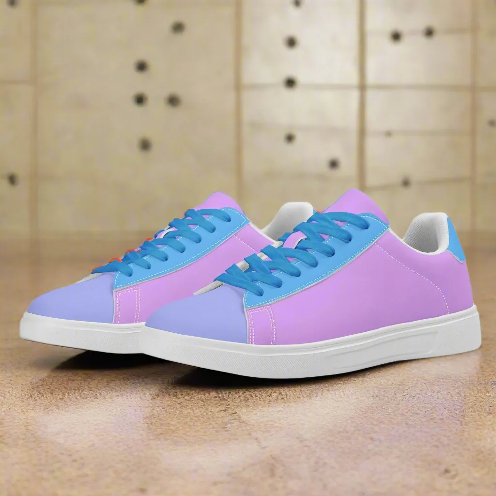 Imi Color Block Low Top Faux Leather Skate Sneakers