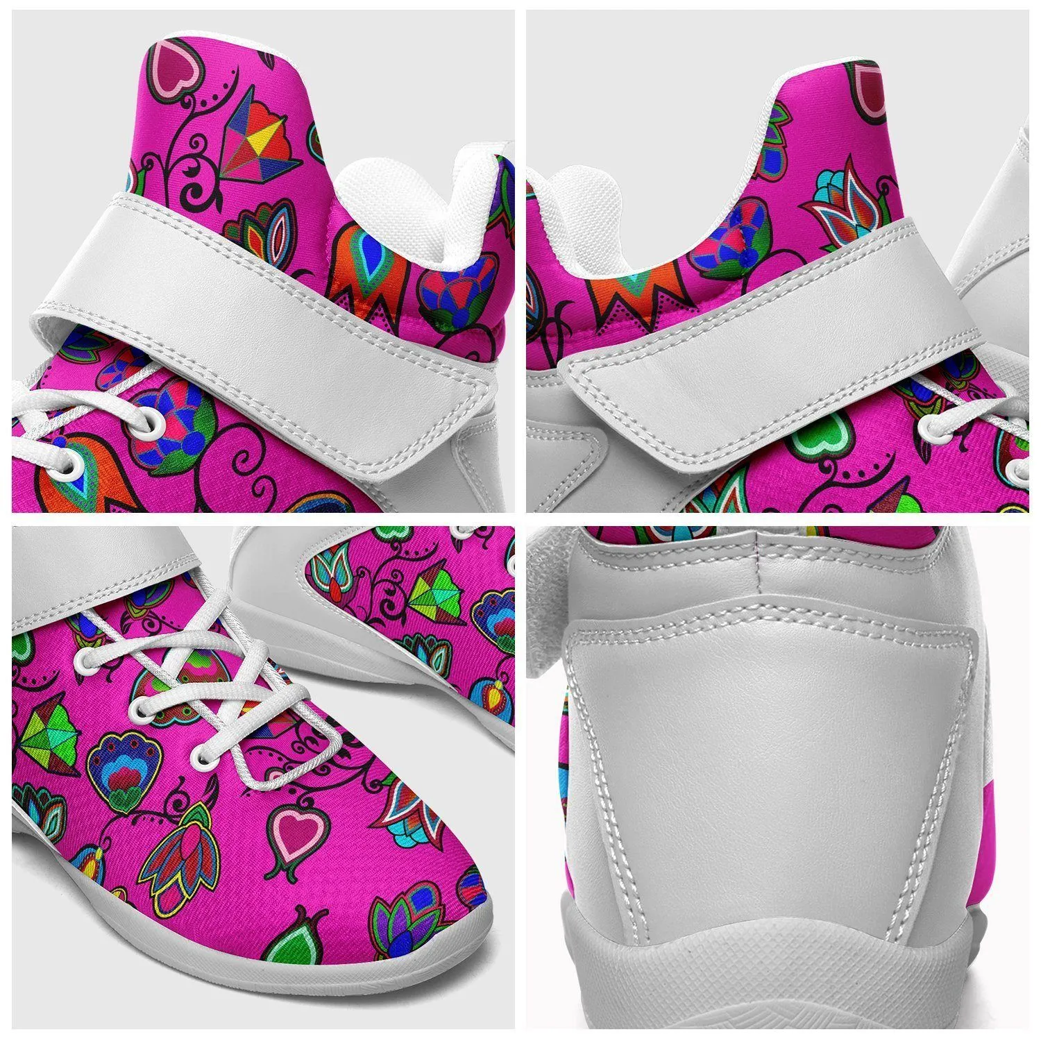 Indigenous Paisley Ipottaa Basketball / Sport High Top Shoes - White Sole