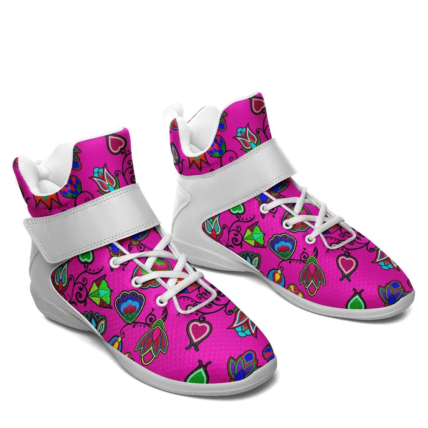 Indigenous Paisley Ipottaa Basketball / Sport High Top Shoes - White Sole