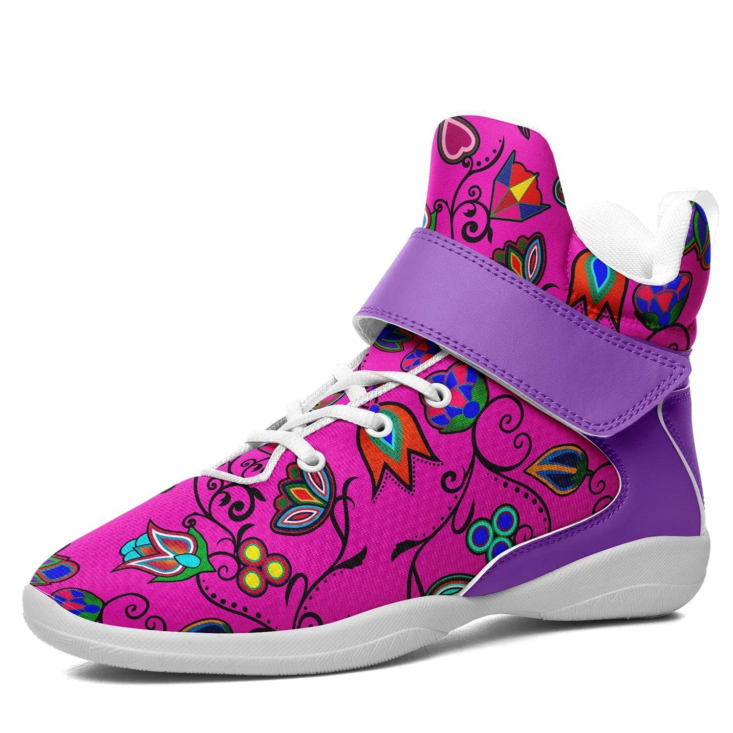 Indigenous Paisley Ipottaa Basketball / Sport High Top Shoes - White Sole