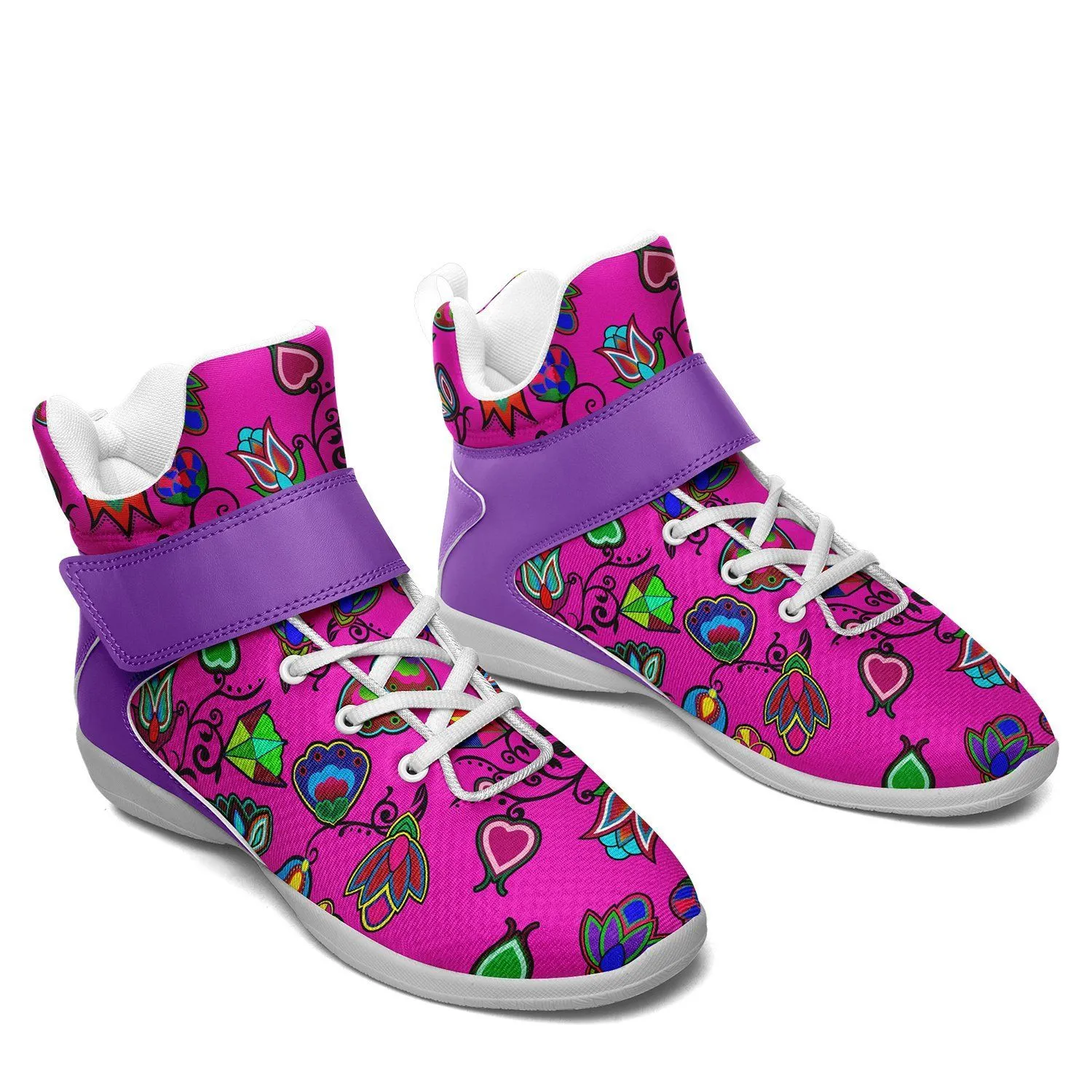 Indigenous Paisley Ipottaa Basketball / Sport High Top Shoes - White Sole