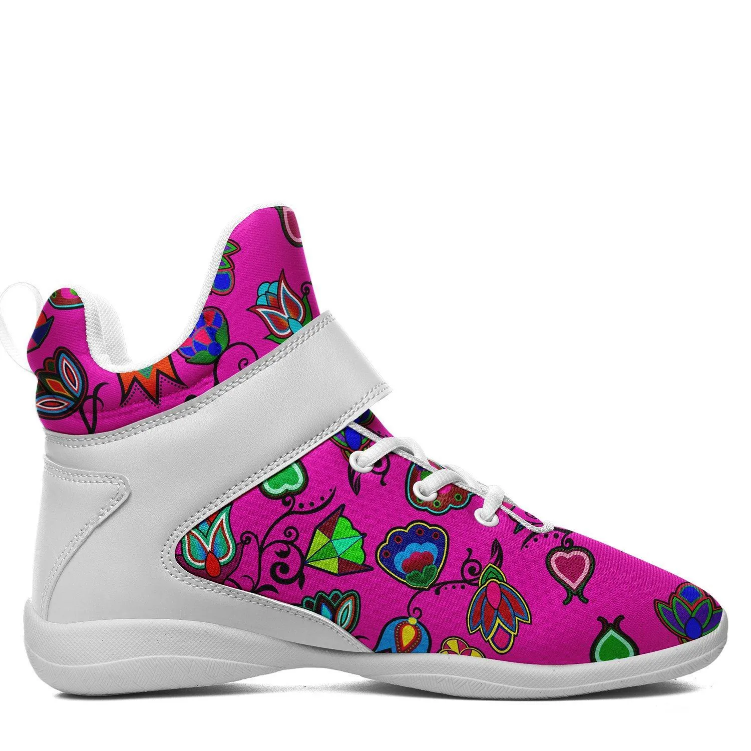 Indigenous Paisley Ipottaa Basketball / Sport High Top Shoes - White Sole