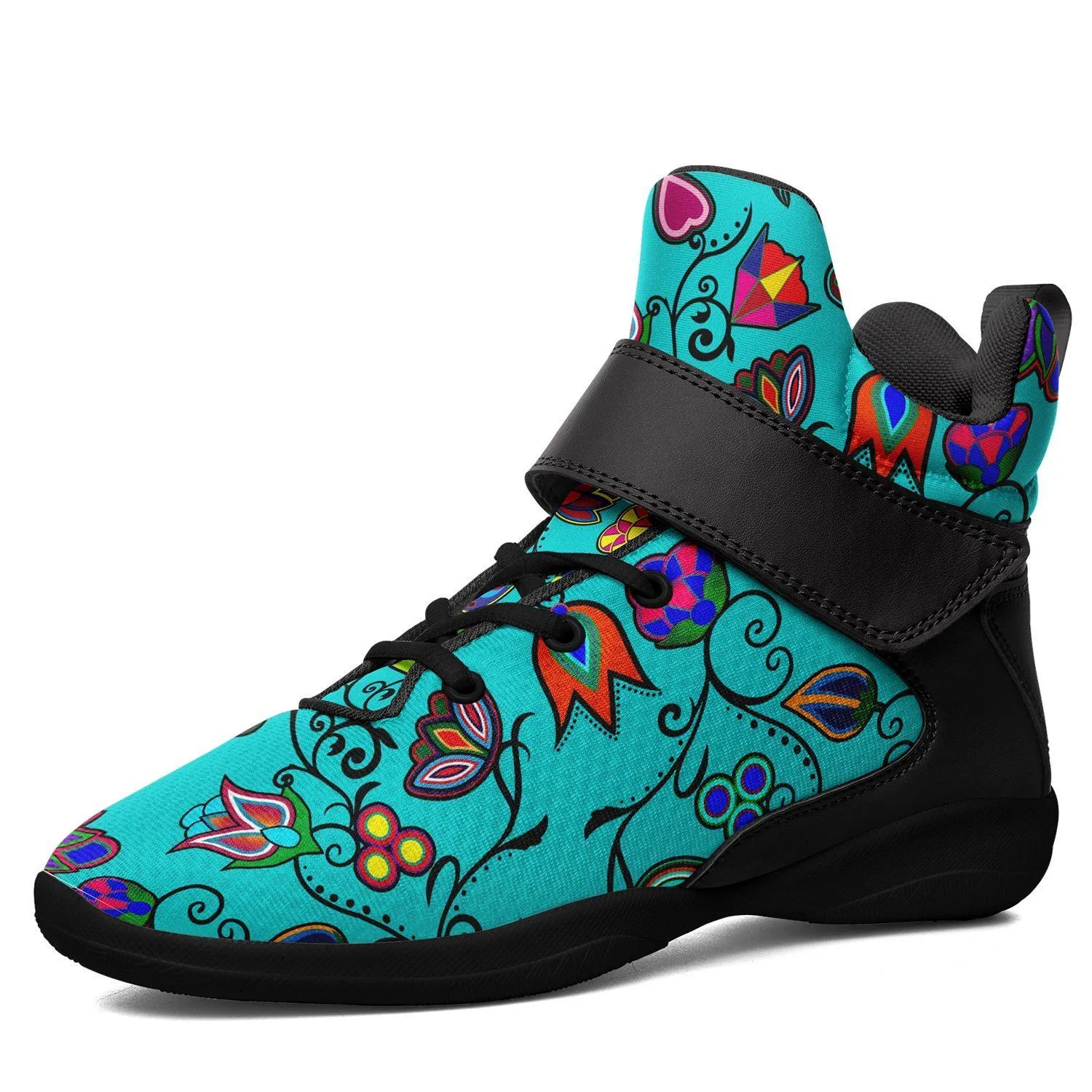 Indigenous Paisley Sky Ipottaa Basketball / Sport High Top Shoes - Black Sole