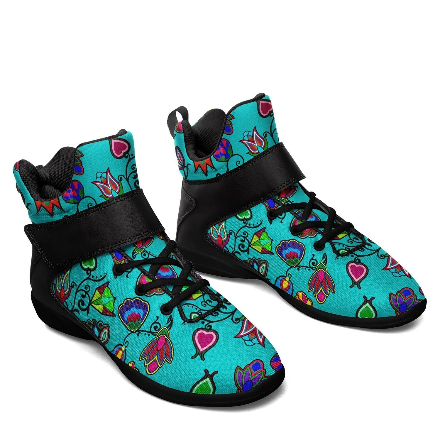 Indigenous Paisley Sky Ipottaa Basketball / Sport High Top Shoes - Black Sole