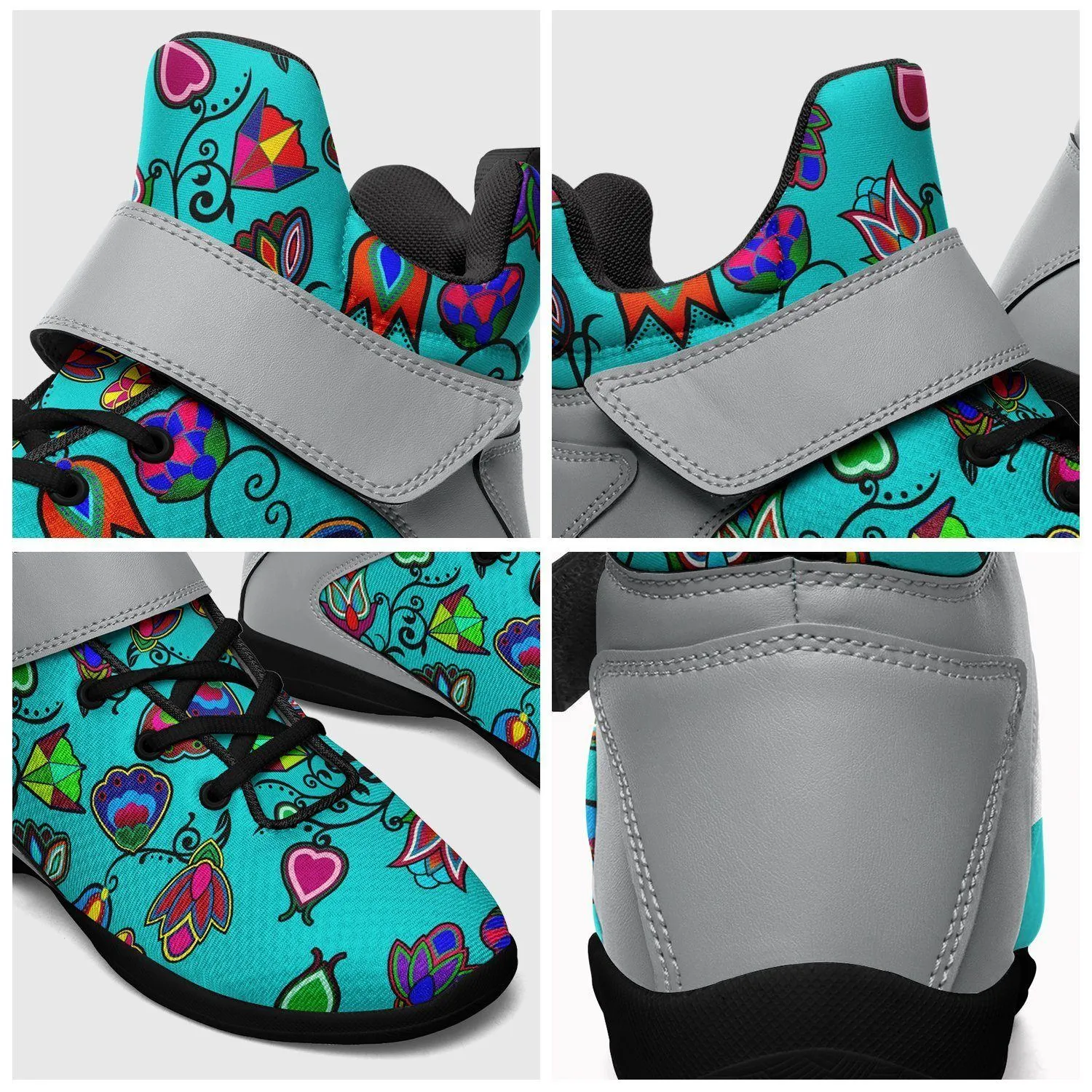 Indigenous Paisley Sky Ipottaa Basketball / Sport High Top Shoes - Black Sole