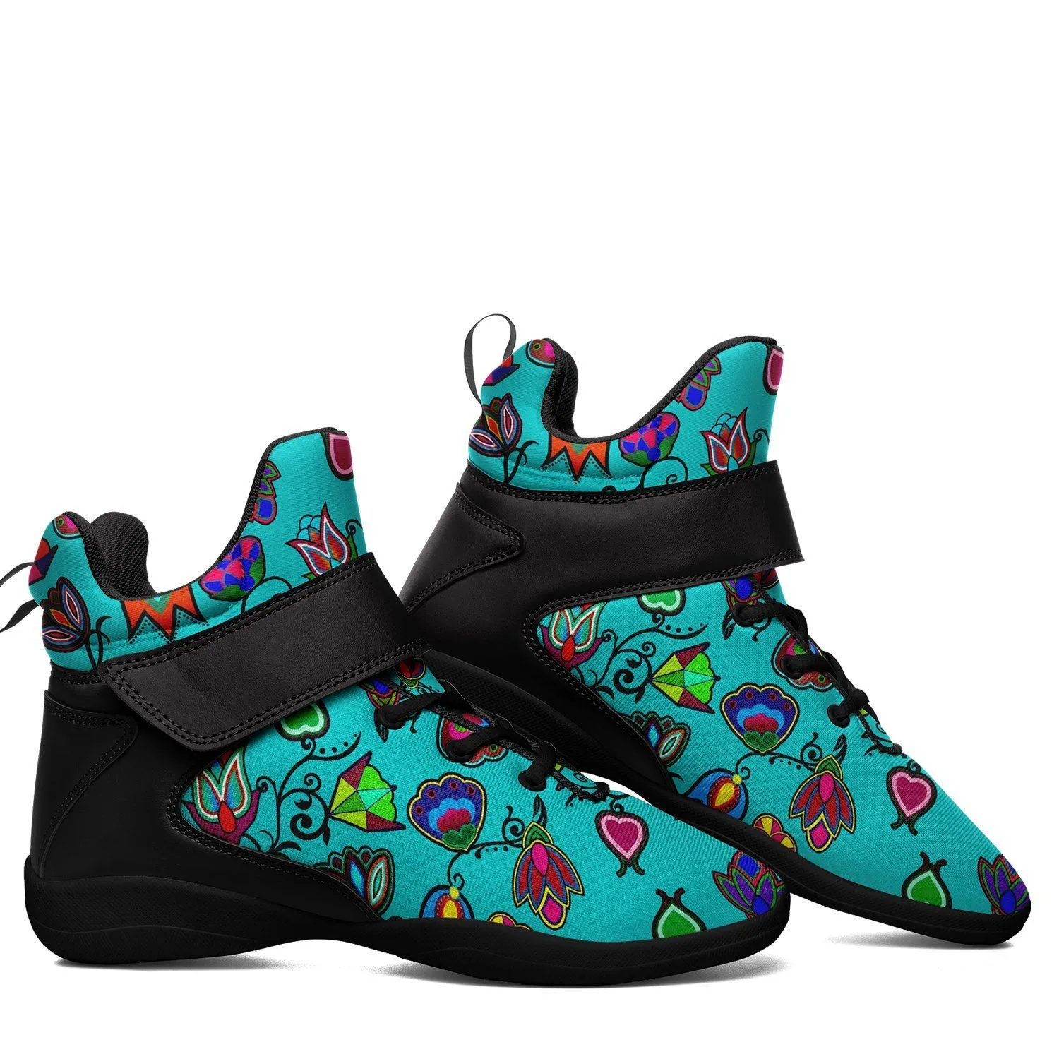 Indigenous Paisley Sky Ipottaa Basketball / Sport High Top Shoes - Black Sole