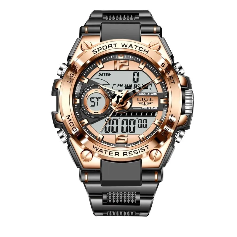 LIGE Digital Military style Sport Led Quartz Watch