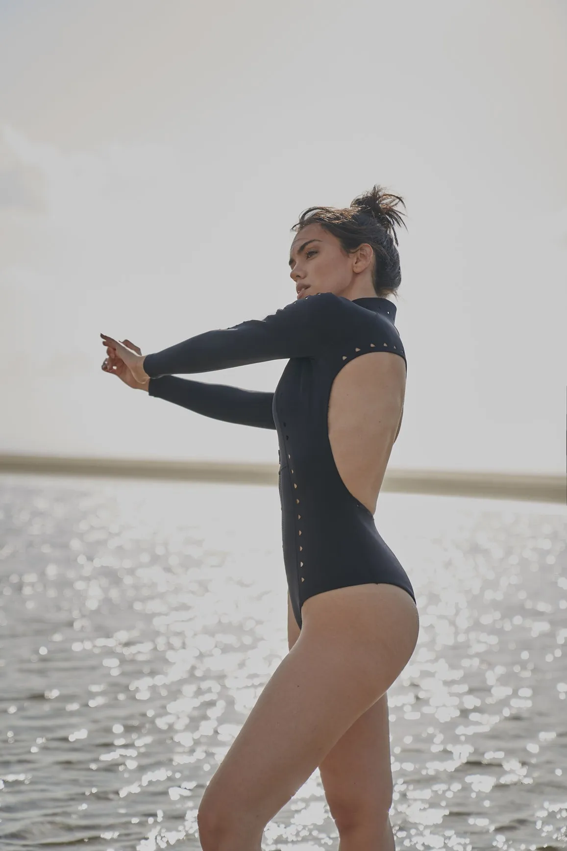 Long Sleeve Open Back Laser Cut Surfsuit