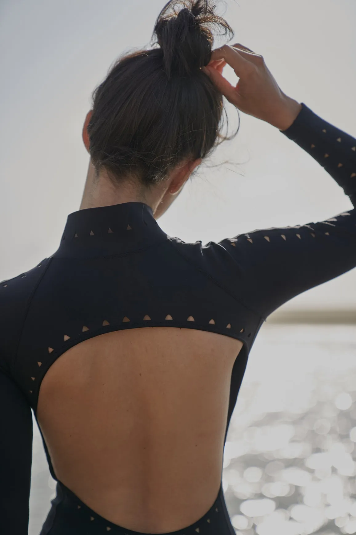 Long Sleeve Open Back Laser Cut Surfsuit