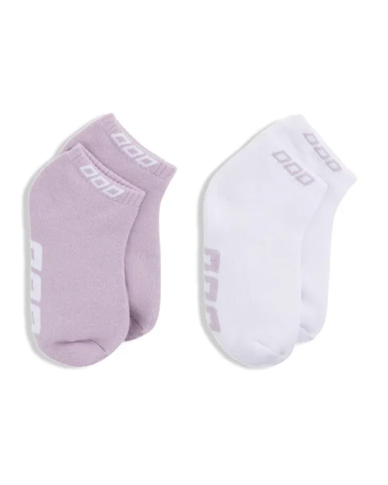 Lorna Jane 2pk Iconic Socks -Pale Orchid Lilac & White