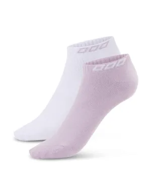 Lorna Jane 2pk Iconic Socks -Pale Orchid Lilac & White