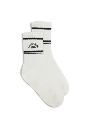 Lorna Jane Lotus Limited Edition Quarter Crew Sock - Porcelain