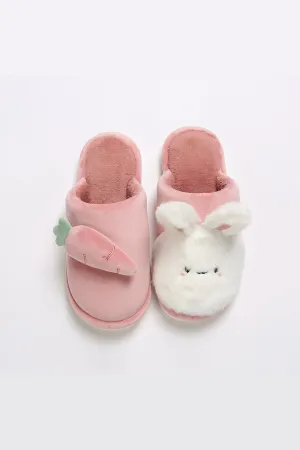 Lykke Home | Pink Rabbit & Carrot Slippers