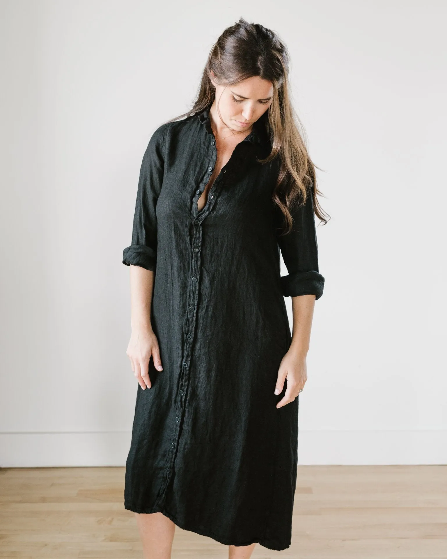 Maxi Shirtdress - HW Twill in Black