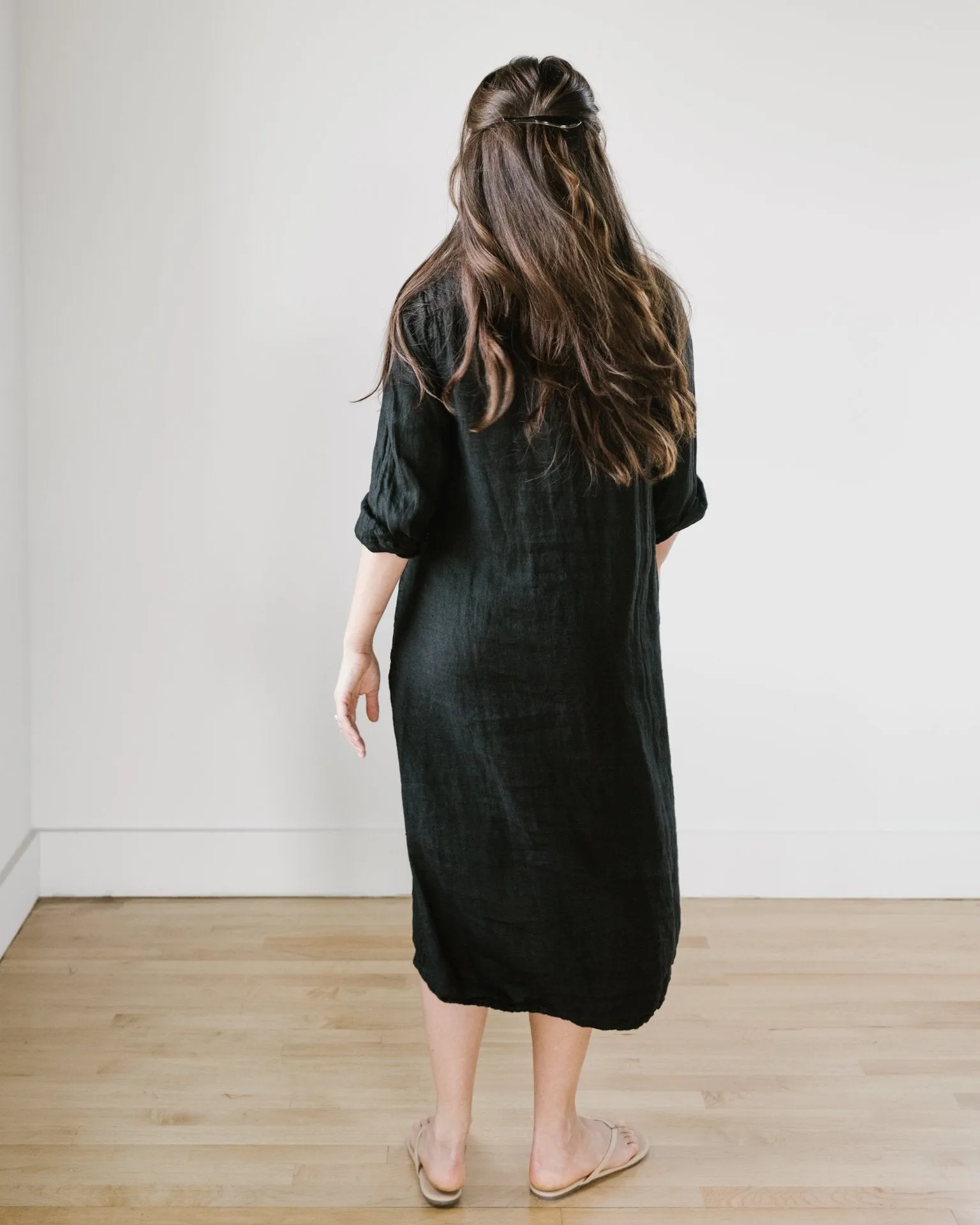 Maxi Shirtdress - HW Twill in Black