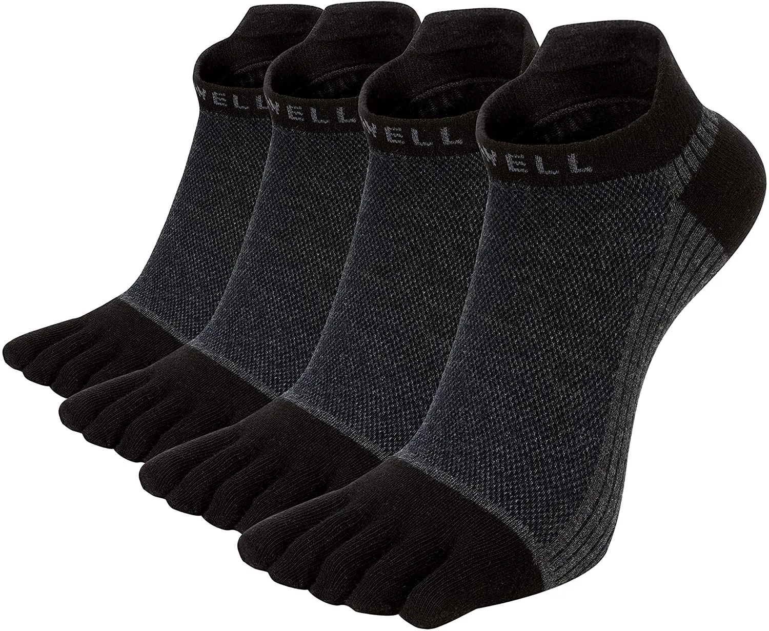 Men's Cotton Toe Socks Five Finger Socks No Show Crew Athletic Socks for Running 4 Pairs(Size 7-11)