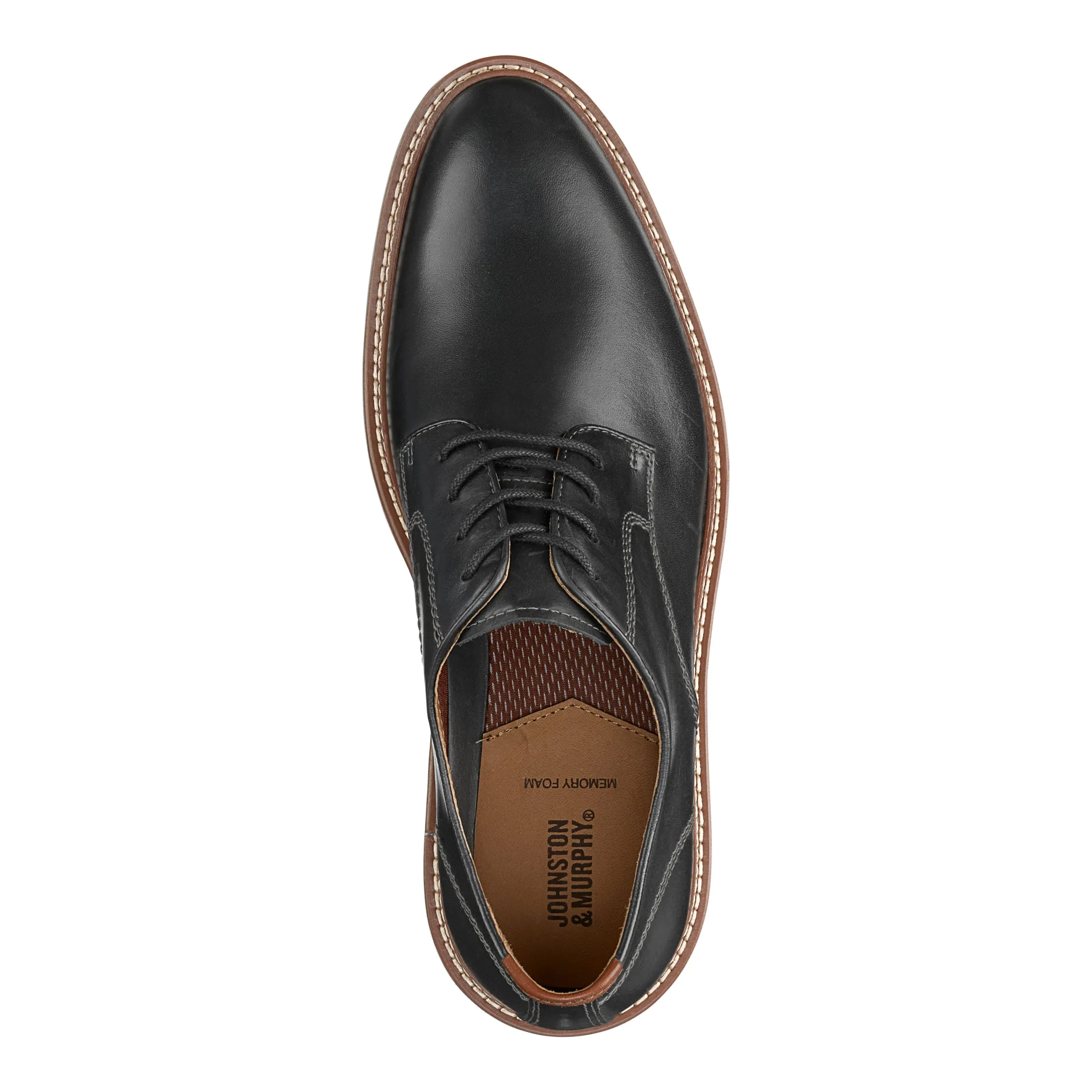 Men's Johnston & Murphy Upton Plain Toe Color: Black Full Grain