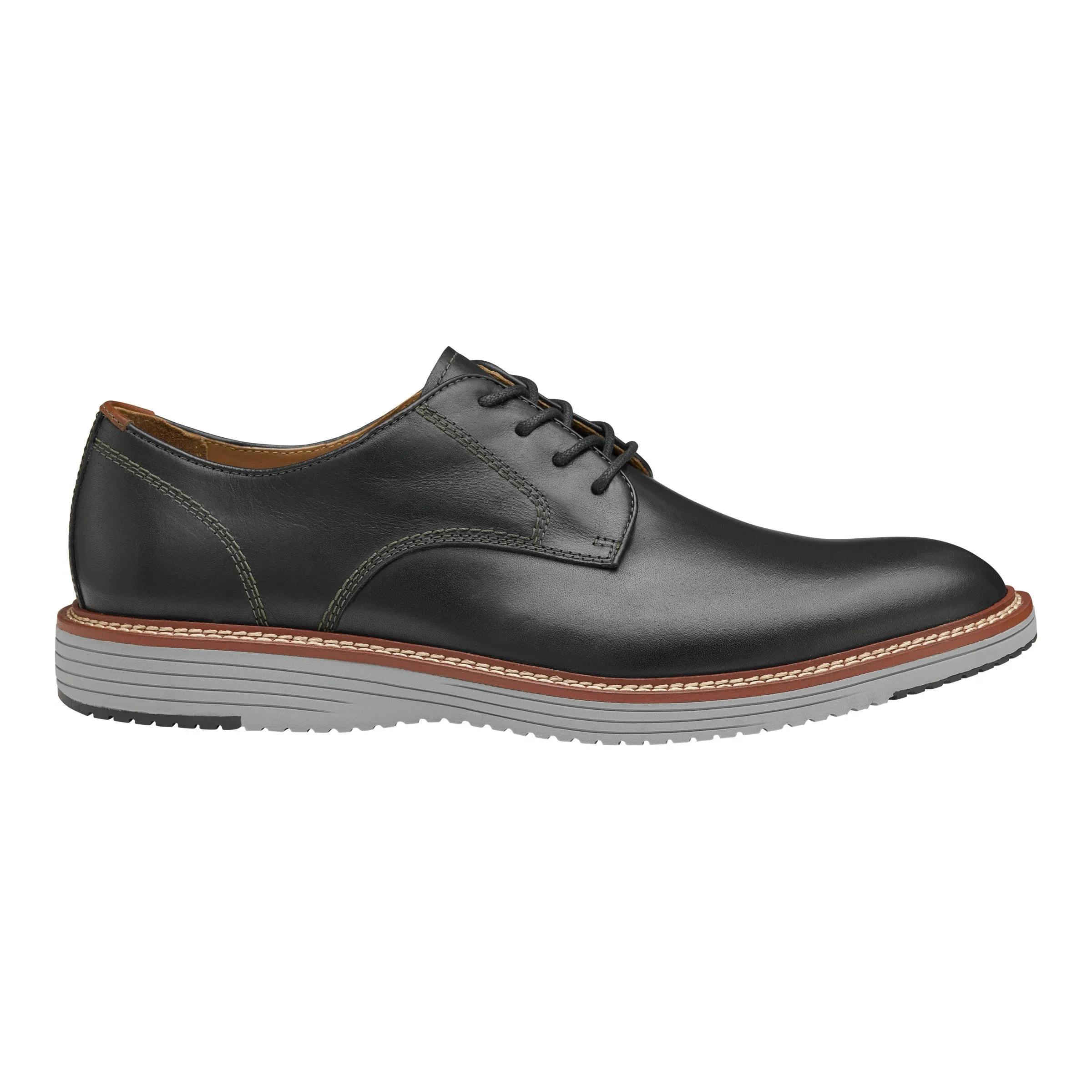 Men's Johnston & Murphy Upton Plain Toe Color: Black Full Grain