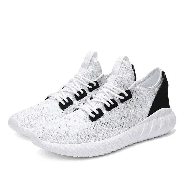 Men's Outdoor Running Shoes - Comfortable Mesh Lace-Up Sports Sneakers