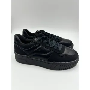 Mens Size 7.5, All Black Retro Low Top Casual Sneaker