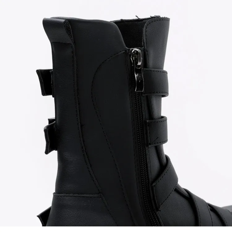 Metal Punk Round Toe Martin Boots