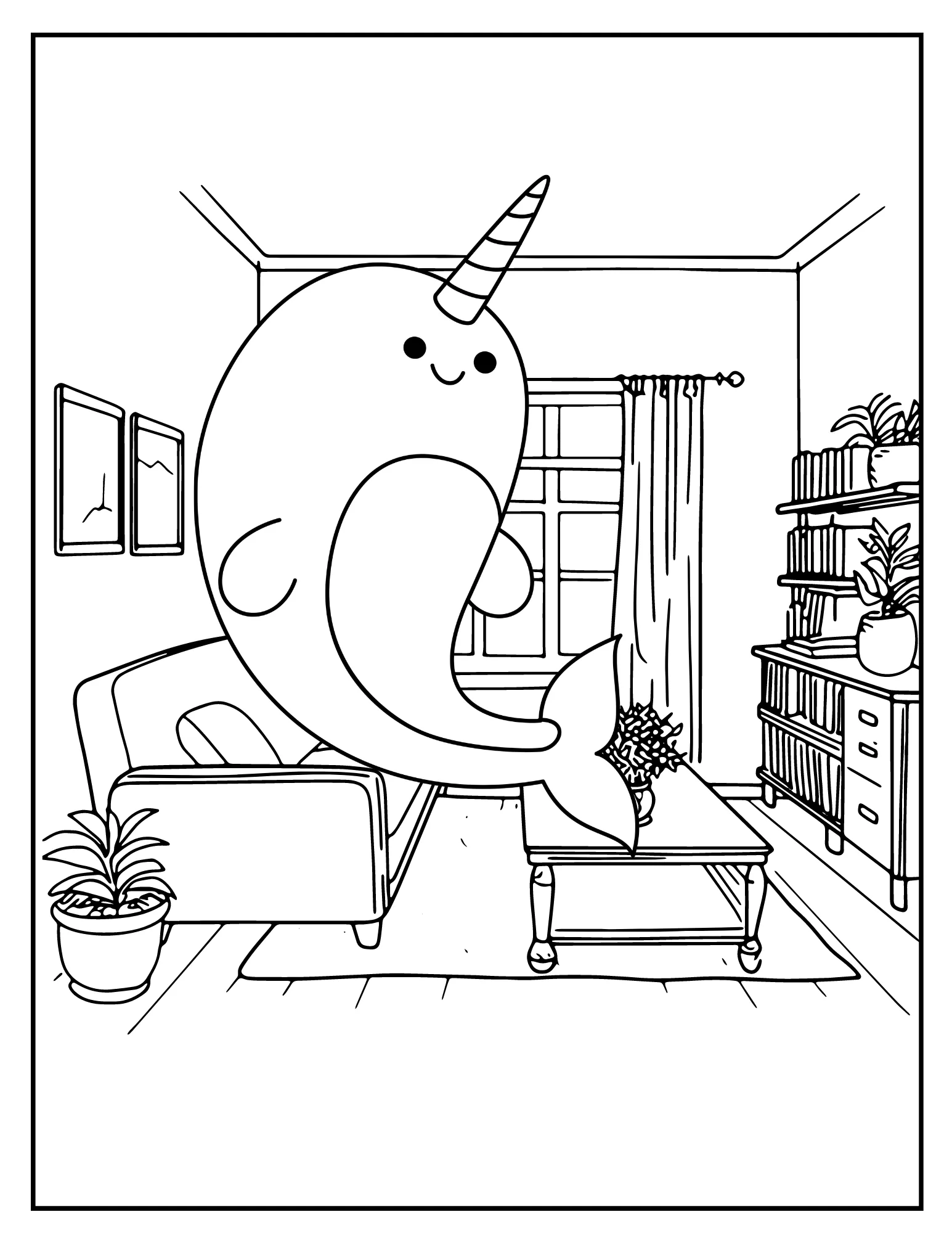 NARWHAL'S Adventures: Printable Coloring Book for Ocean Lovers (PDF)