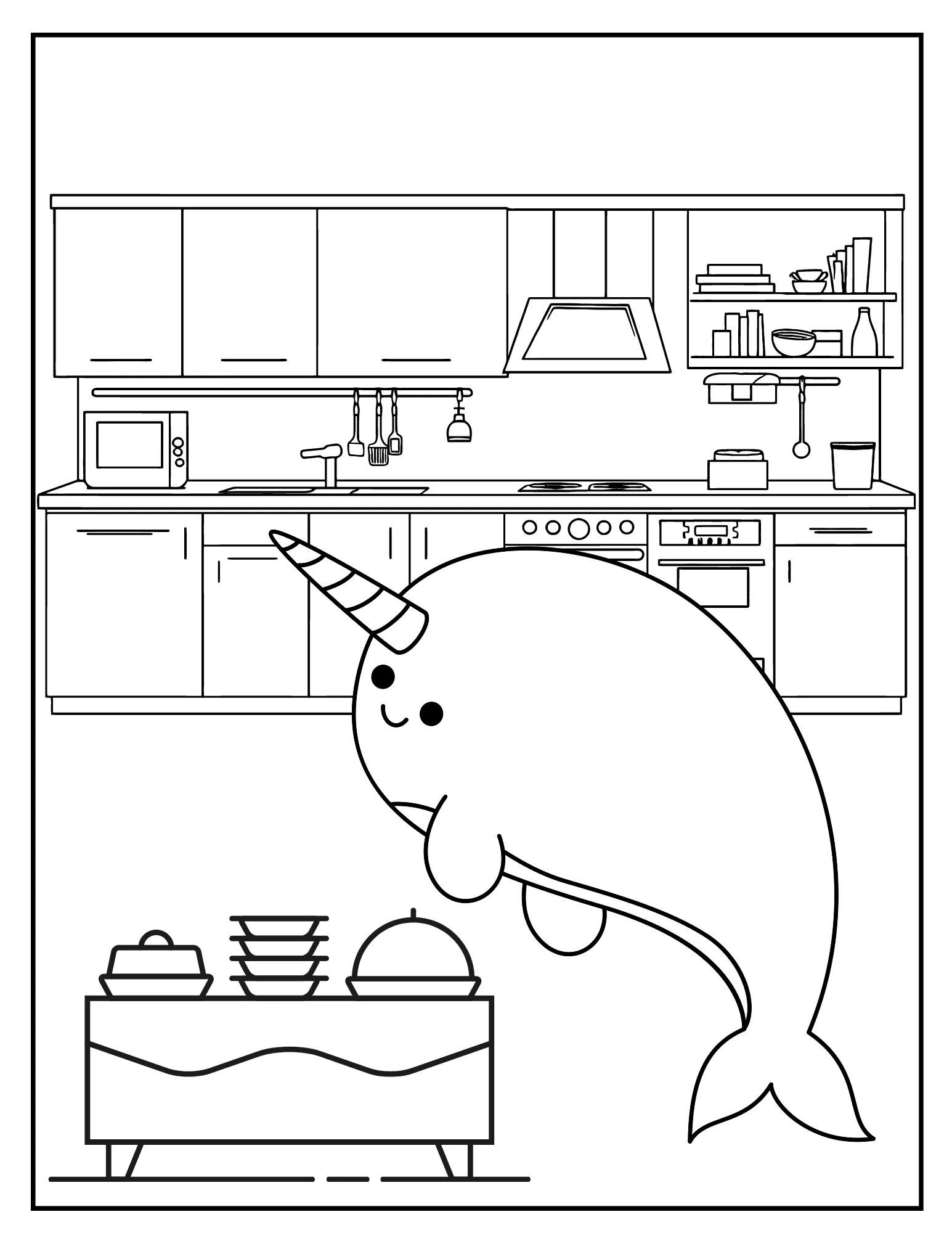 NARWHAL'S Adventures: Printable Coloring Book for Ocean Lovers (PDF)