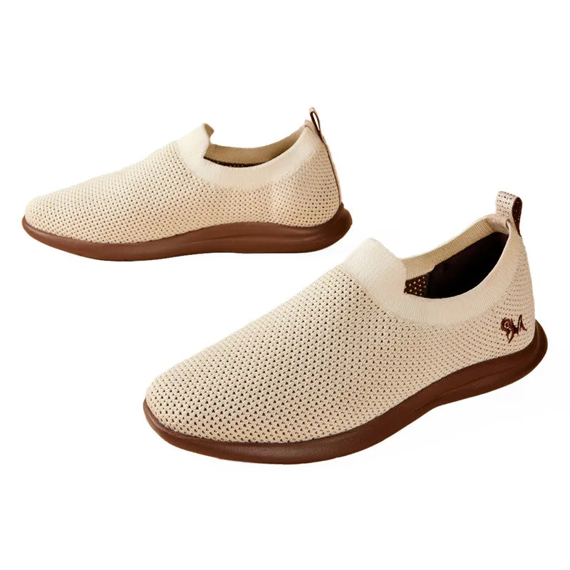 Neeman's Slip-On Casual Shoes for Men| Ivory & Brown | Padded Insole