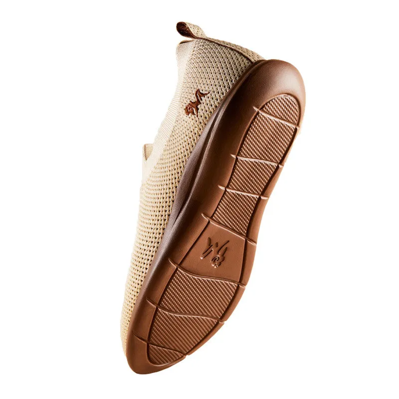 Neeman's Slip-On Casual Shoes for Men| Ivory & Brown | Padded Insole