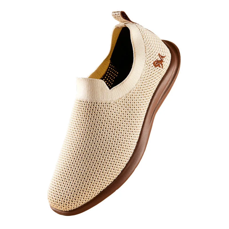 Neeman's Slip-On Casual Shoes for Men| Ivory & Brown | Padded Insole