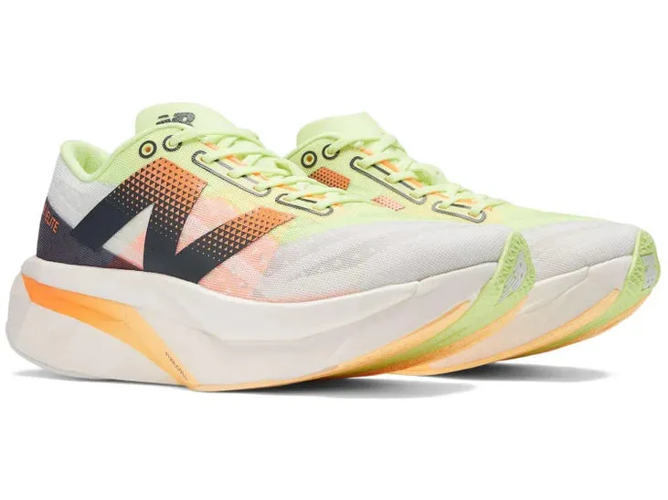 New Balance | FuelCell SuperComp Elite v4 | Women's | White/Bleached Lime Glo/Hot Mango