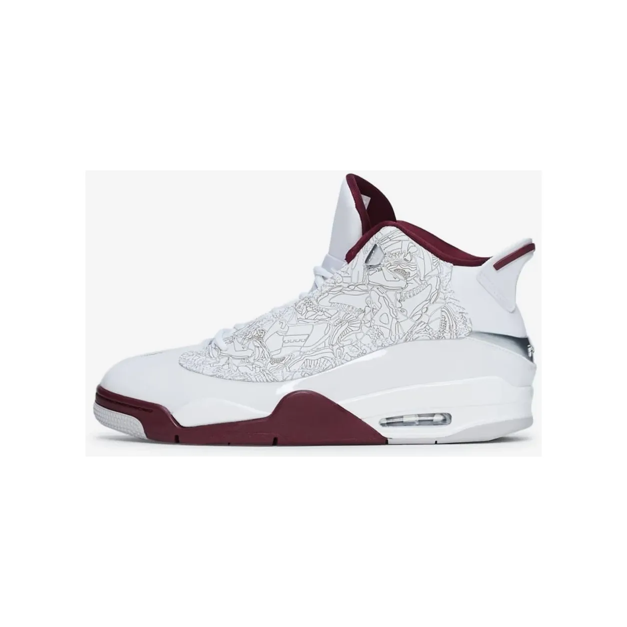 Nike Men's Air Jordan Dub Zero Shoes - White / Cherrywood / Silver