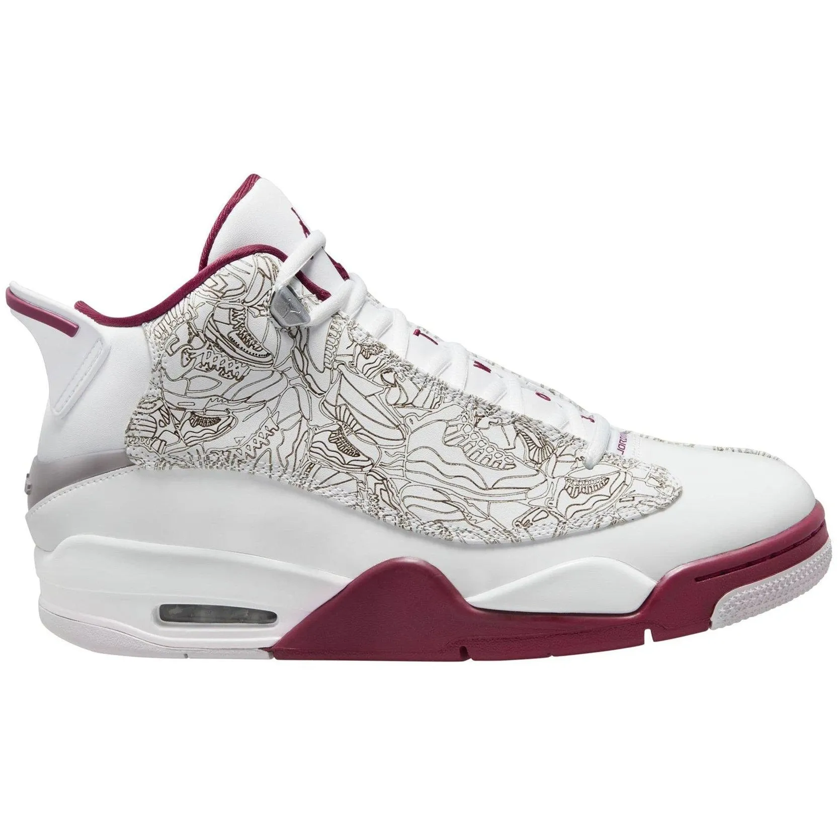 Nike Men's Air Jordan Dub Zero Shoes - White / Cherrywood / Silver