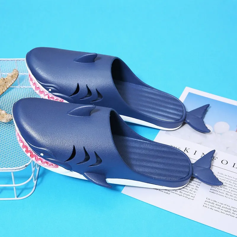 Non-slip Men's Slippers Cute Shark Beach Funny Summer Shoes