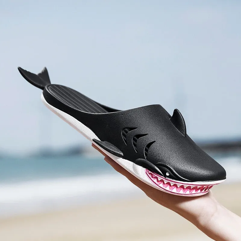 Non-slip Men's Slippers Cute Shark Beach Funny Summer Shoes