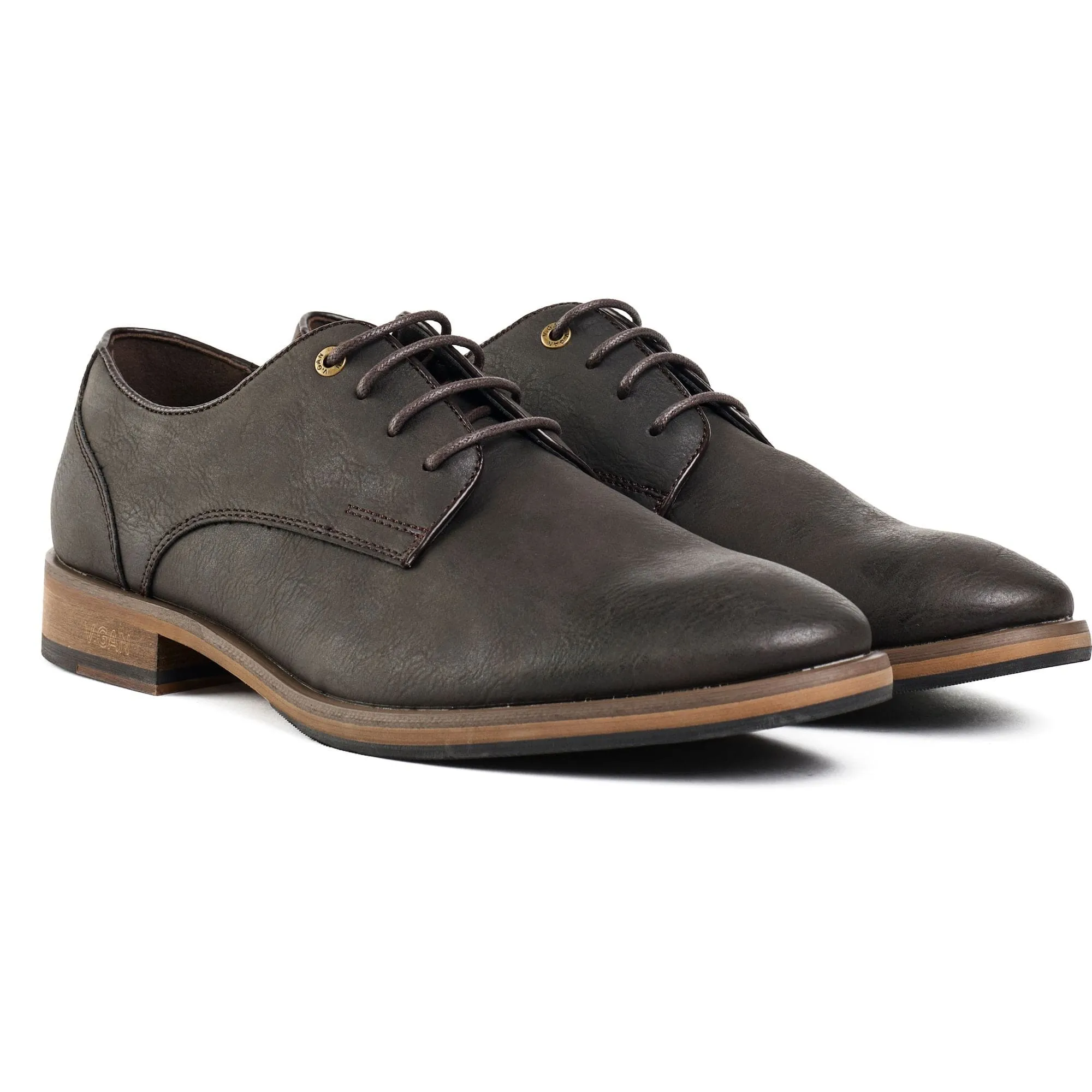 Oatmeal 2 Men's Vegan Leather Derby Shoes | Brown